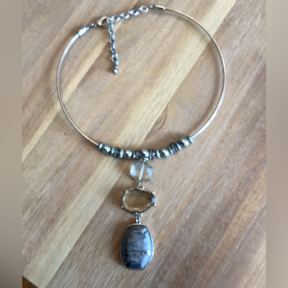 Chic Silver and Gray Gemstone Necklace - Picture 10 of 16
